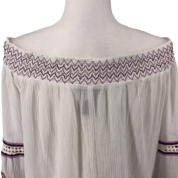 INC Off the Shoulder Embroidered Blouse Size XL - Picture 7 of 13